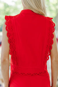 Meant For These Days Red Eyelet Trim Set