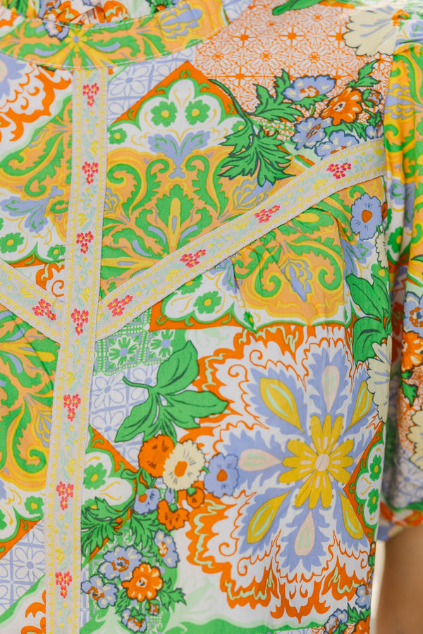 Perfect Petal Green Paisley Blouse