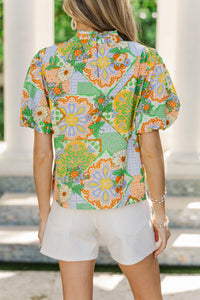 Perfect Petal Green Paisley Blouse