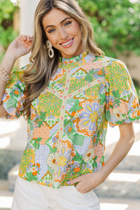 Perfect Petal Green Paisley Blouse
