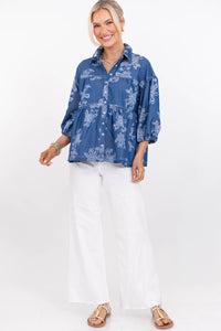 You’ll Reach For This Blue Floral Blouse