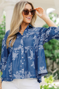 You’ll Reach For This Blue Floral Blouse