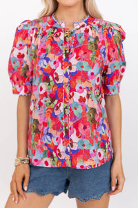 Trust Us On This One Red Floral Blouse