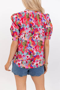 Trust Us On This One Red Floral Blouse
