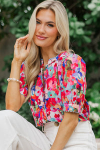 Trust Us On This One Red Floral Blouse