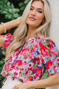 Trust Us On This One Red Floral Blouse