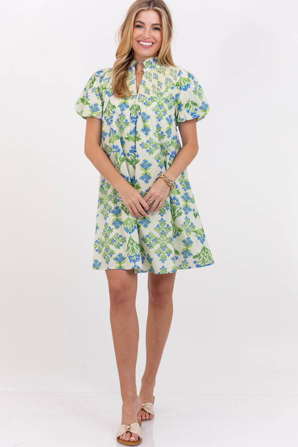 Grab It And Go Green Floral Dress