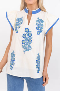 Just Makes Sense White Embroidered Blouse