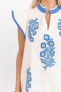 Just Makes Sense White Embroidered Blouse