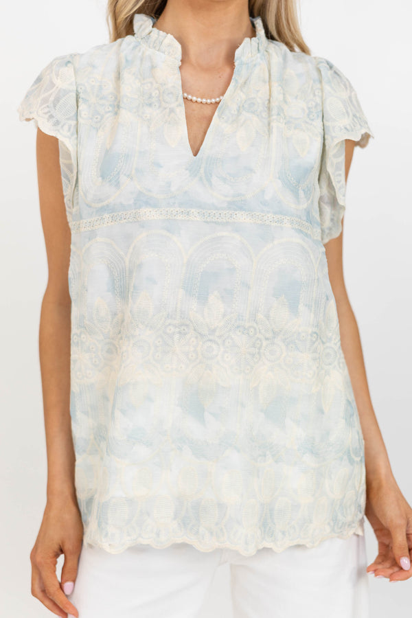 Everyday Play Blue Embroidered Blouse