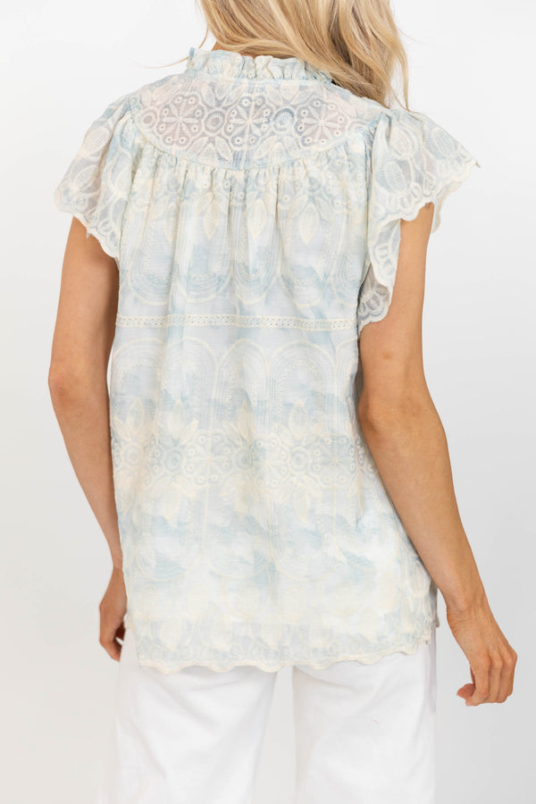 Everyday Play Blue Embroidered Blouse