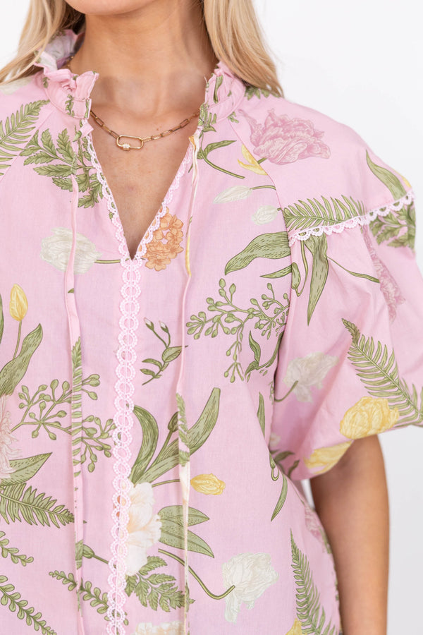 The Daily Pink Floral Blouse