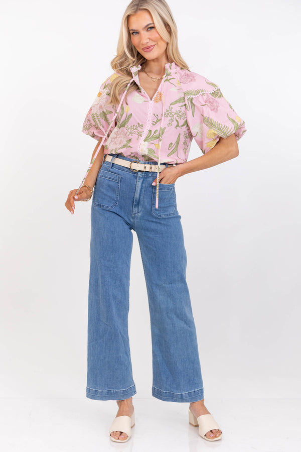 The Daily Pink Floral Blouse