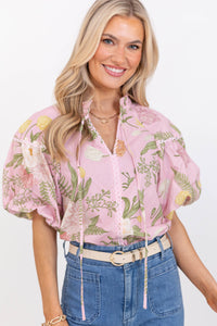 The Daily Pink Floral Blouse