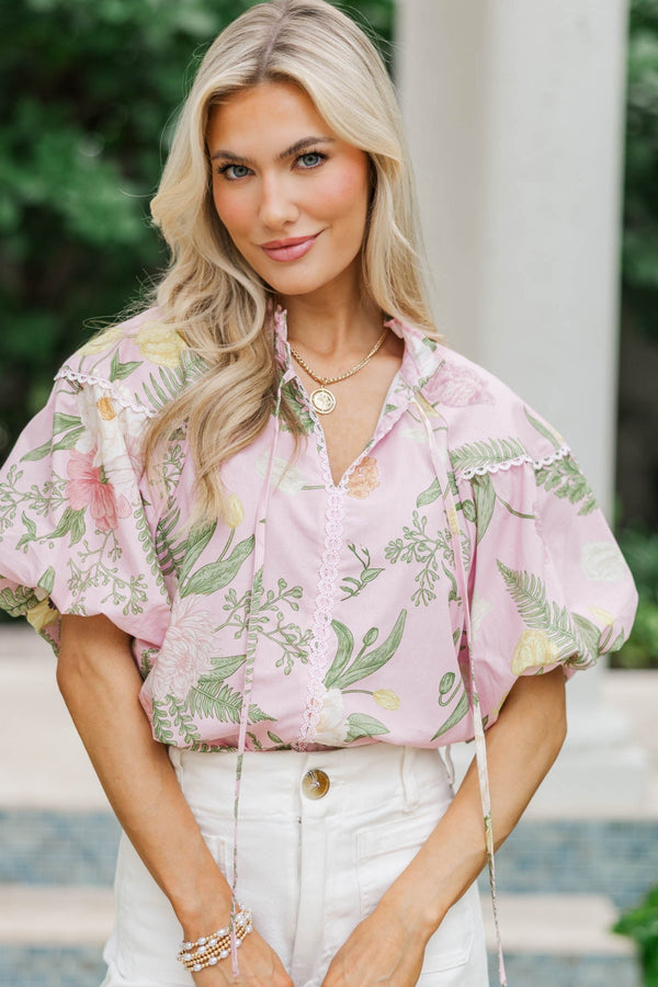 The Daily Pink Floral Blouse