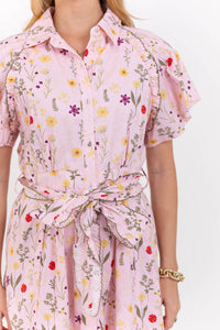 One Less Decision Pink Embroidered Midi Dress