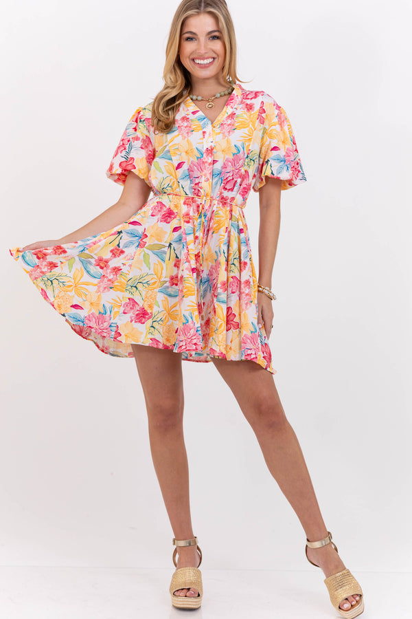 Quick Outfit Fix Coral Floral Dress