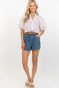 Just Makes Sense Lavender Floral Blouse