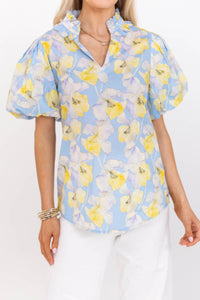 Weekend Uniform Blue Floral Blouse