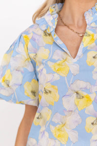 Weekend Uniform Blue Floral Blouse