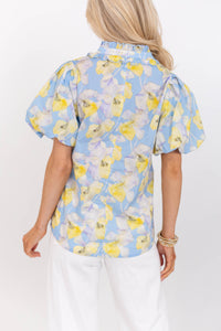 Weekend Uniform Blue Floral Blouse