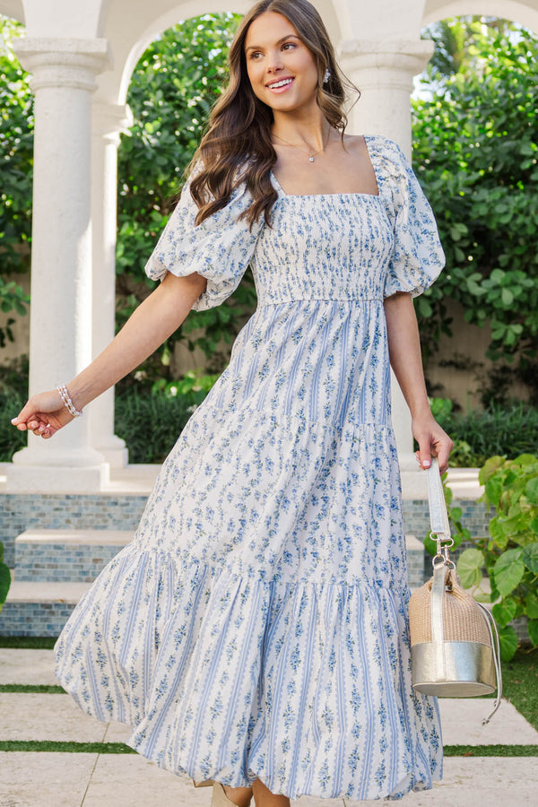 Always In Style Blue Floral Maxi Dress