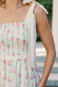 Weekend Wandering Yellow Ditsy Floral Maxi Dress