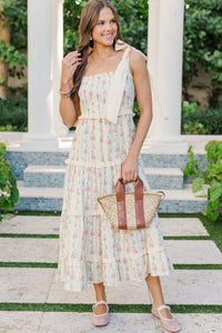 Weekend Wandering Yellow Ditsy Floral Maxi Dress