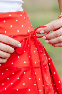Lighthearted Days Red Polka Dot Skort
