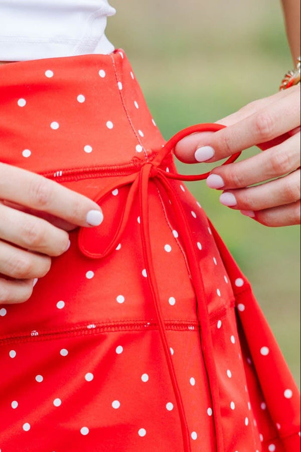Lighthearted Days Red Polka Dot Skort