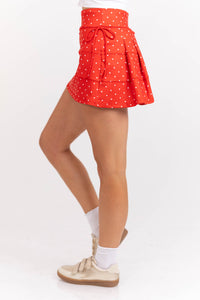 Lighthearted Days Red Polka Dot Skort