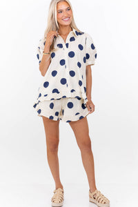 Everything You Love Cream Polka Dot Shorts