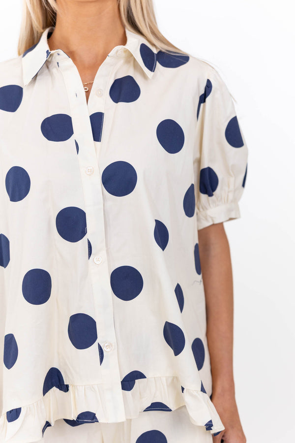 Made For Moments Cream Polka Dot Blouse