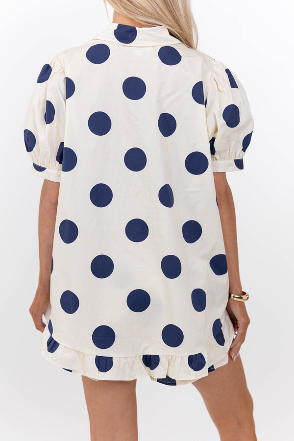 Made For Moments Cream Polka Dot Blouse