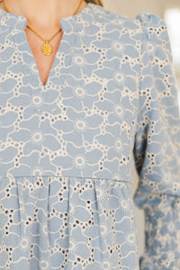 NURSING COLLECTION: In Your Happy Place Light Blue Eyelet Dress