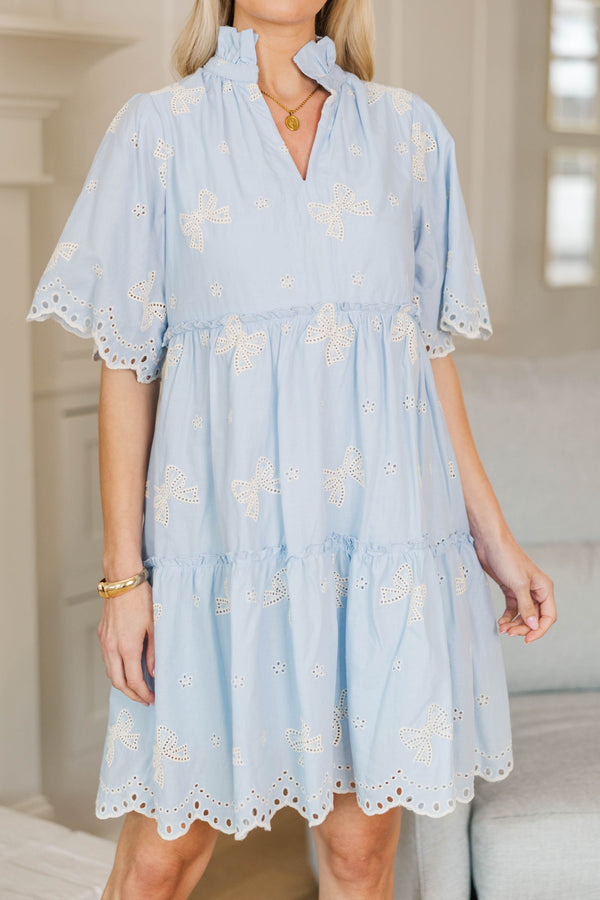 NURSING COLLECTION: Feeling Your Best Light Blue Eyelet Babydoll Dress