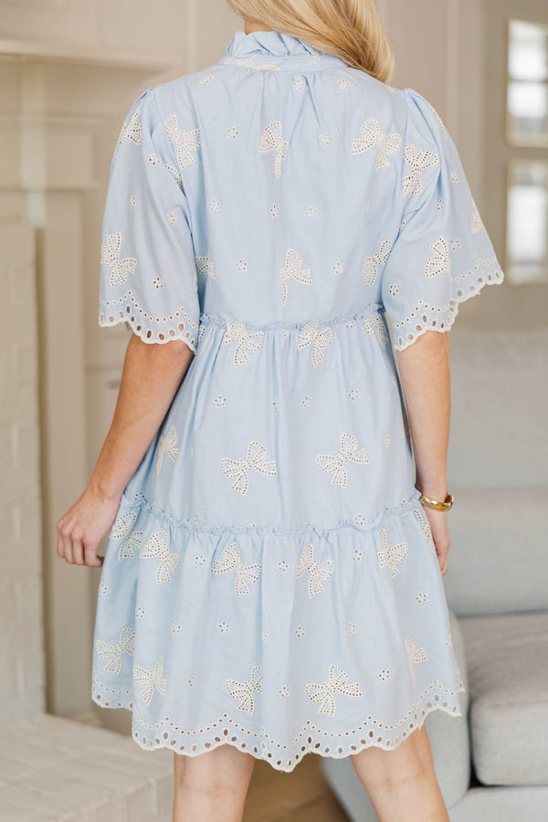 NURSING COLLECTION: Feeling Your Best Light Blue Eyelet Babydoll Dress