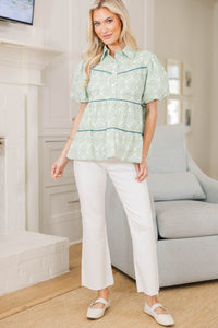 NURSING COLLECTION: Giving Your All Green Medallion Blouse