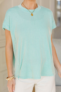 NURSING COLLECTION: Catch On Aqua Ribbed Top
