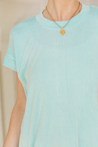 NURSING COLLECTION: Catch On Aqua Ribbed Top