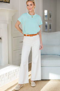 NURSING COLLECTION: Catch On Aqua Ribbed Top