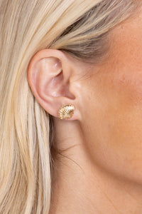 From the Shore Gold Seashell Stud Earrings