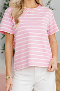 NURSING COLLECTION: Lucky You Pink Striped Tee