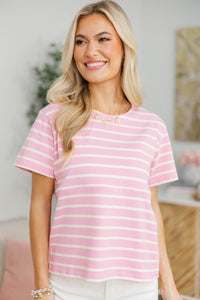 NURSING COLLECTION: Lucky You Pink Striped Tee