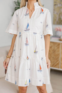 NURSING COLLECTION: Feeling Your Best White Sailboat Dress