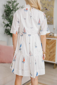 NURSING COLLECTION: Feeling Your Best White Sailboat Dress
