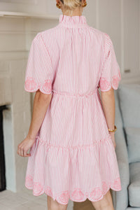NURSING COLLECTION: Sweet As The Moment Pink Striped Embroidered Dress