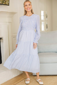 NURSING COLLECTION: Best Day Light Blue Gingham Midi Dress