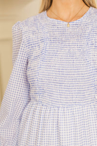 NURSING COLLECTION: Best Day Light Blue Gingham Midi Dress