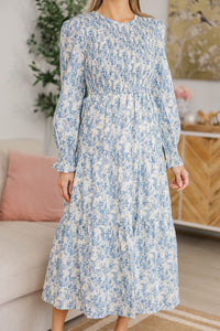 NURSING COLLECTION: Best Day Blue Toile Midi Dress